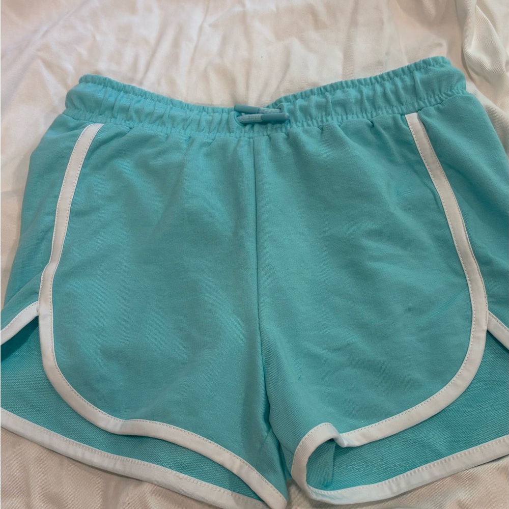 Women's Aqua Shorts with White Trim